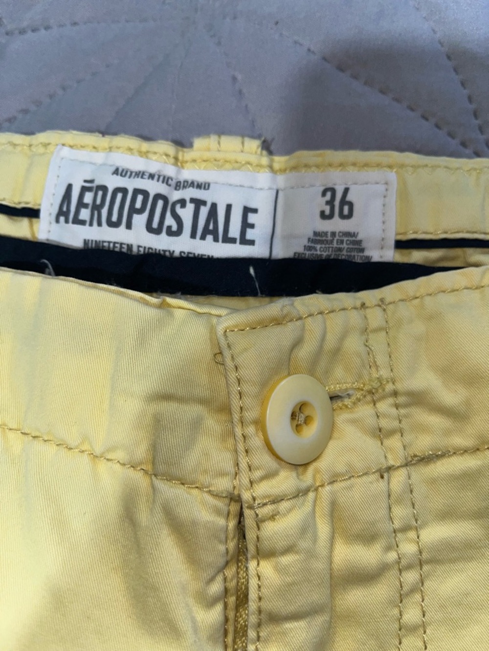 Aeropostale Men's Yellow Cotton Shorts